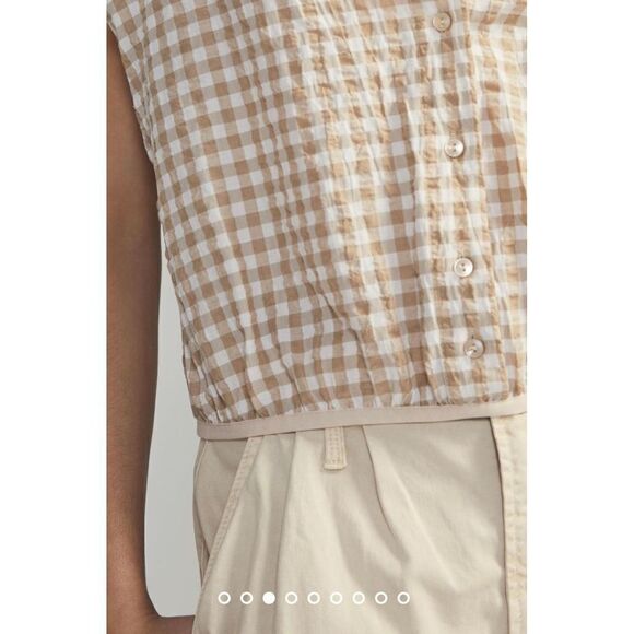 New Anthropologie x Maeve Gingham Sleeveless Buttondown Size L - Picture 4 of 11